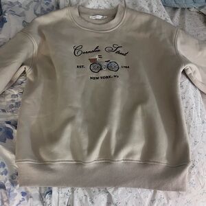 Altar'd State Beige Graphic Crewneck Sweater